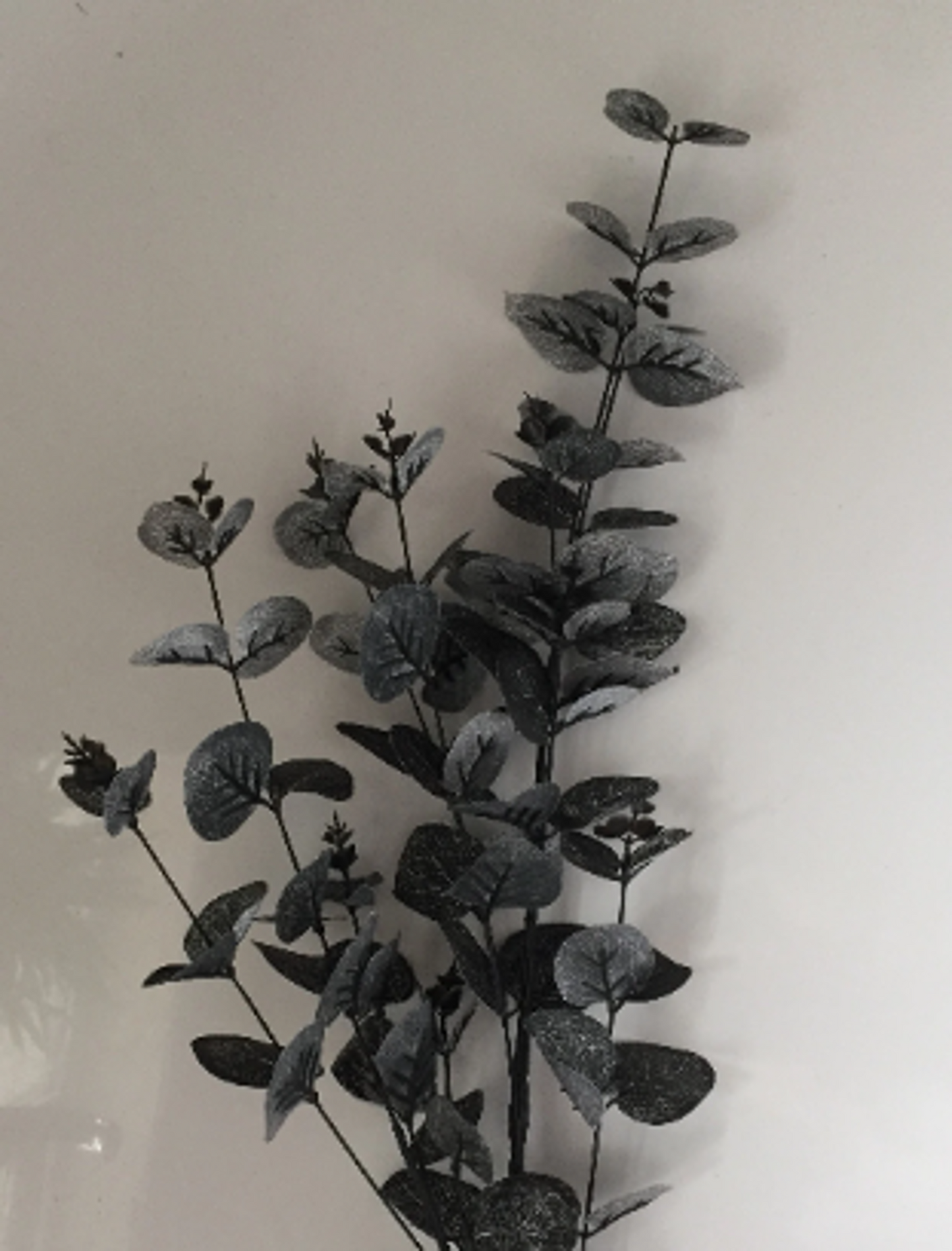 3 Artificial Black and Silver Eucalyptus Stems - Length 90 cm