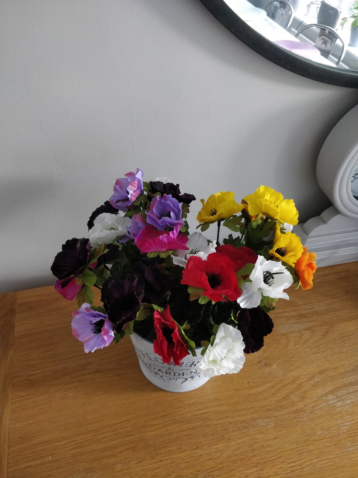 Artificial silk faux flowers 5 x Anemone Bunches Home Garden Grave FREE POSTAGE