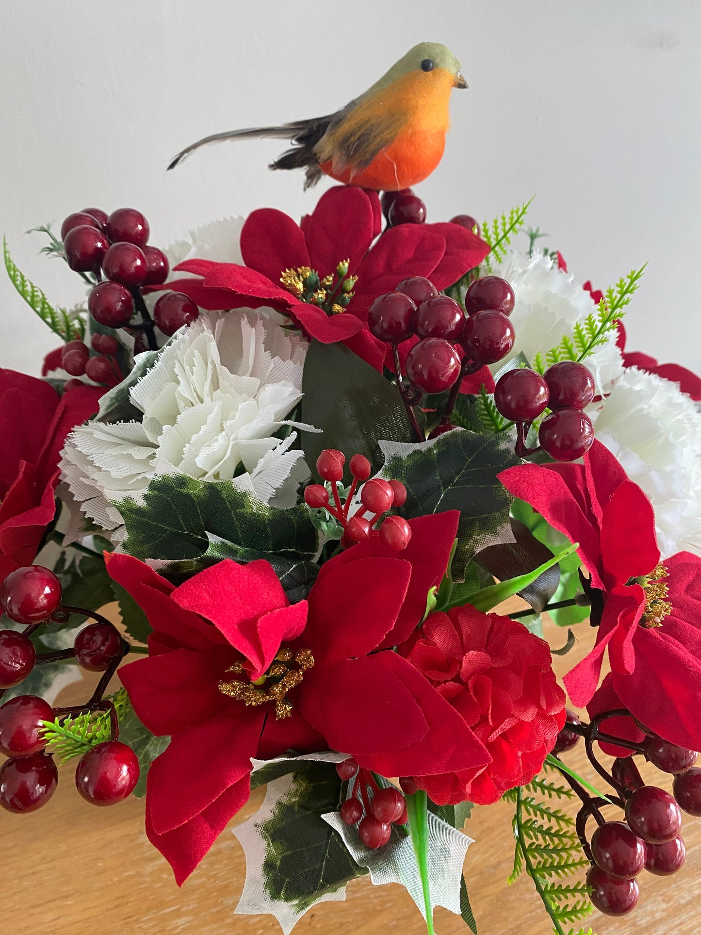 Artificial Flower Luxury Christmas Graveside  Arrangement Handmade to Order FREE POSTAGE