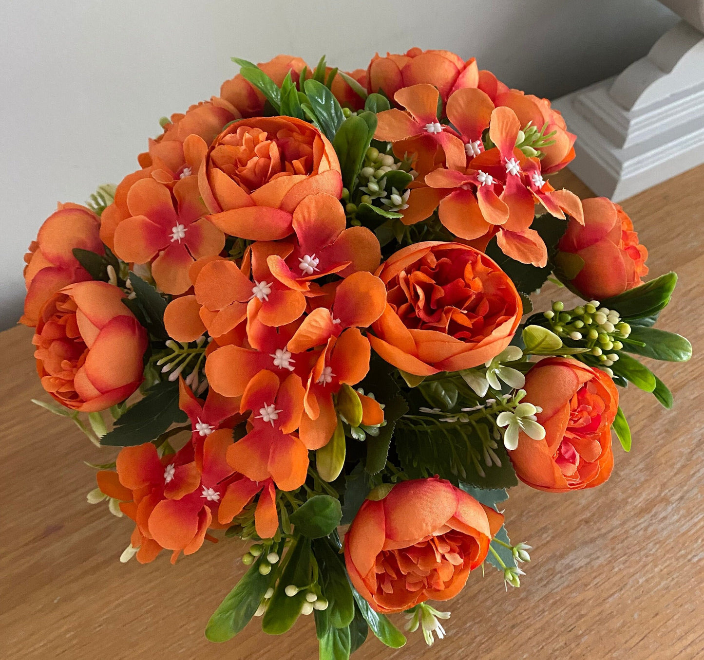 Silk Flower Grave Flower Arrangement Peonies Hydrangeas and Berries Memorial Tribute Everlasting Flowers Handmade to Order free Postage