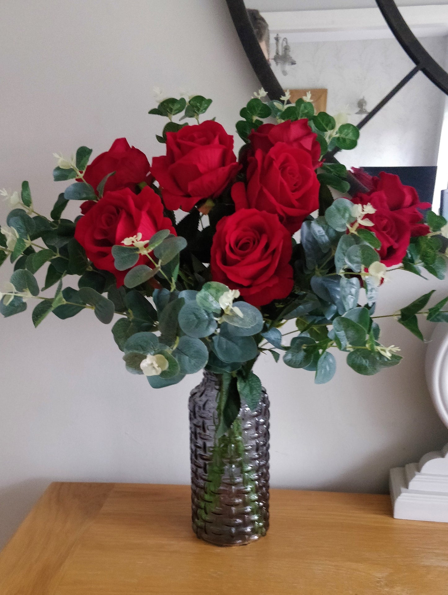 Red Rose and Eucalyptus Mixed Bouquet