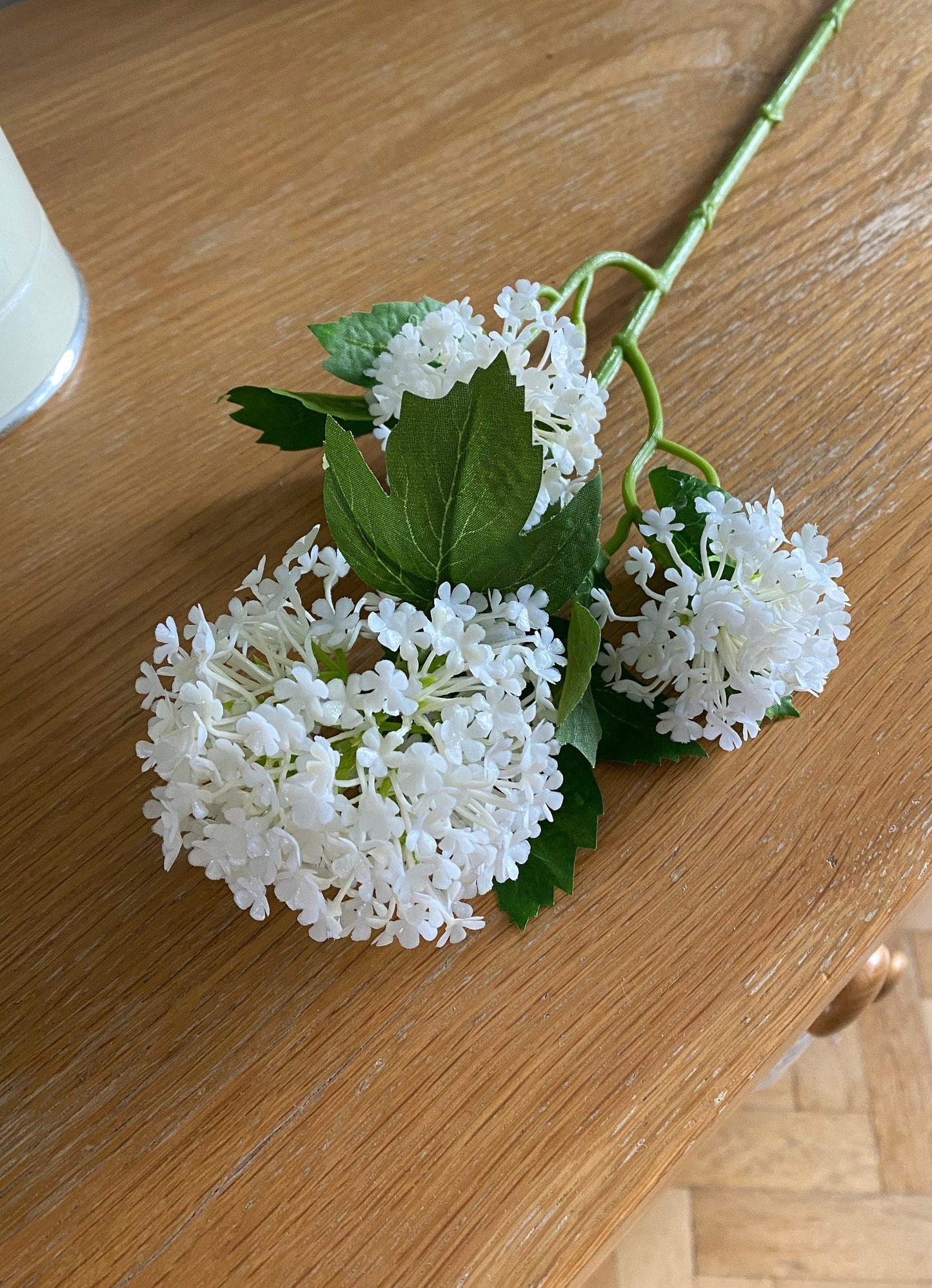 Artificial flowers, artificial viburnum snowball Alium, cream sprays x 6 stems