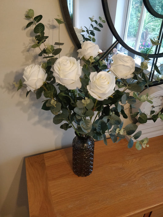 5 x Ivory Long Stem Roses