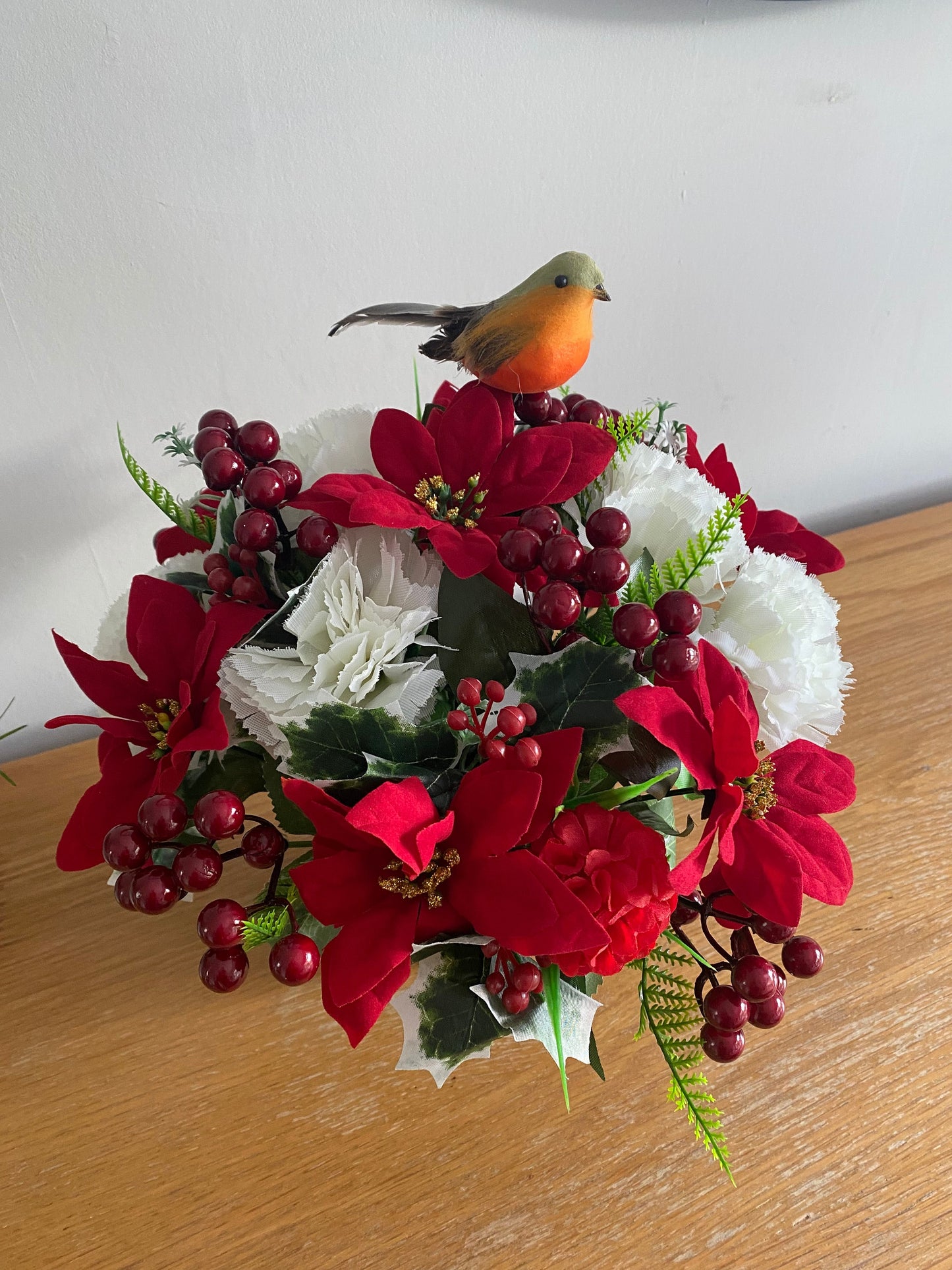 Artificial Flower Luxury Christmas Graveside  Arrangement Handmade to Order FREE POSTAGE