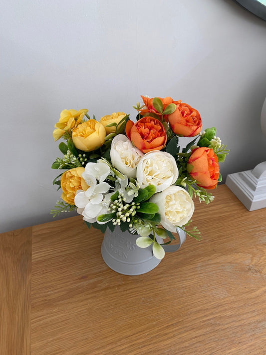 Faux Silk Peony and Hydrangea Mixed Bunches Silk Flowers 15 Stems Free Postage